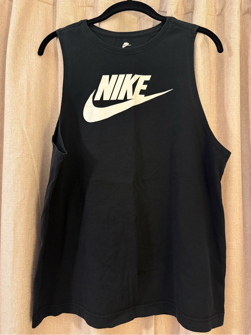 Nike Women's Black Tank with White Swoosh Logo